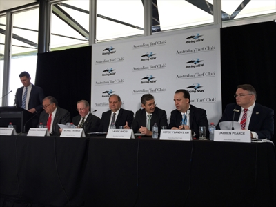ATC and Racing NSW members during a press conference
